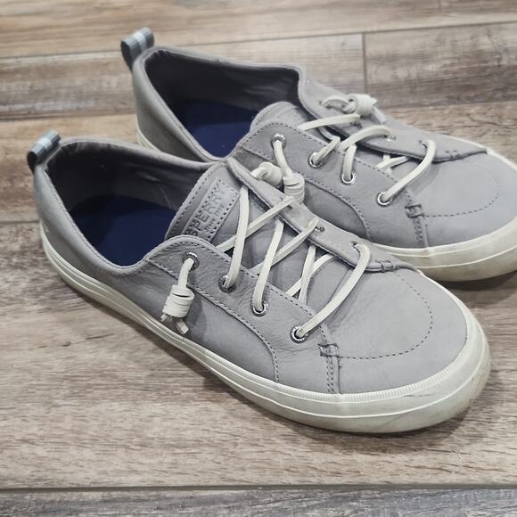 Sperry sneakers crest vibe size 9  leather gray - Picture 1 of 8